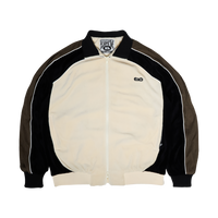 Velour Track Top - Beige/Black