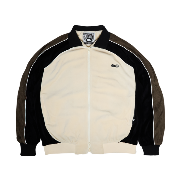 Velour Track Top - Beige/Black