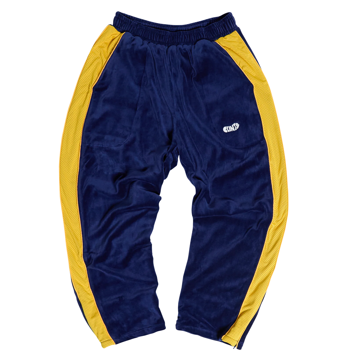 Velour track pant - Blue/yellow