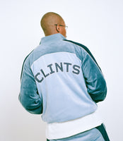 Velour Track Top - Blue