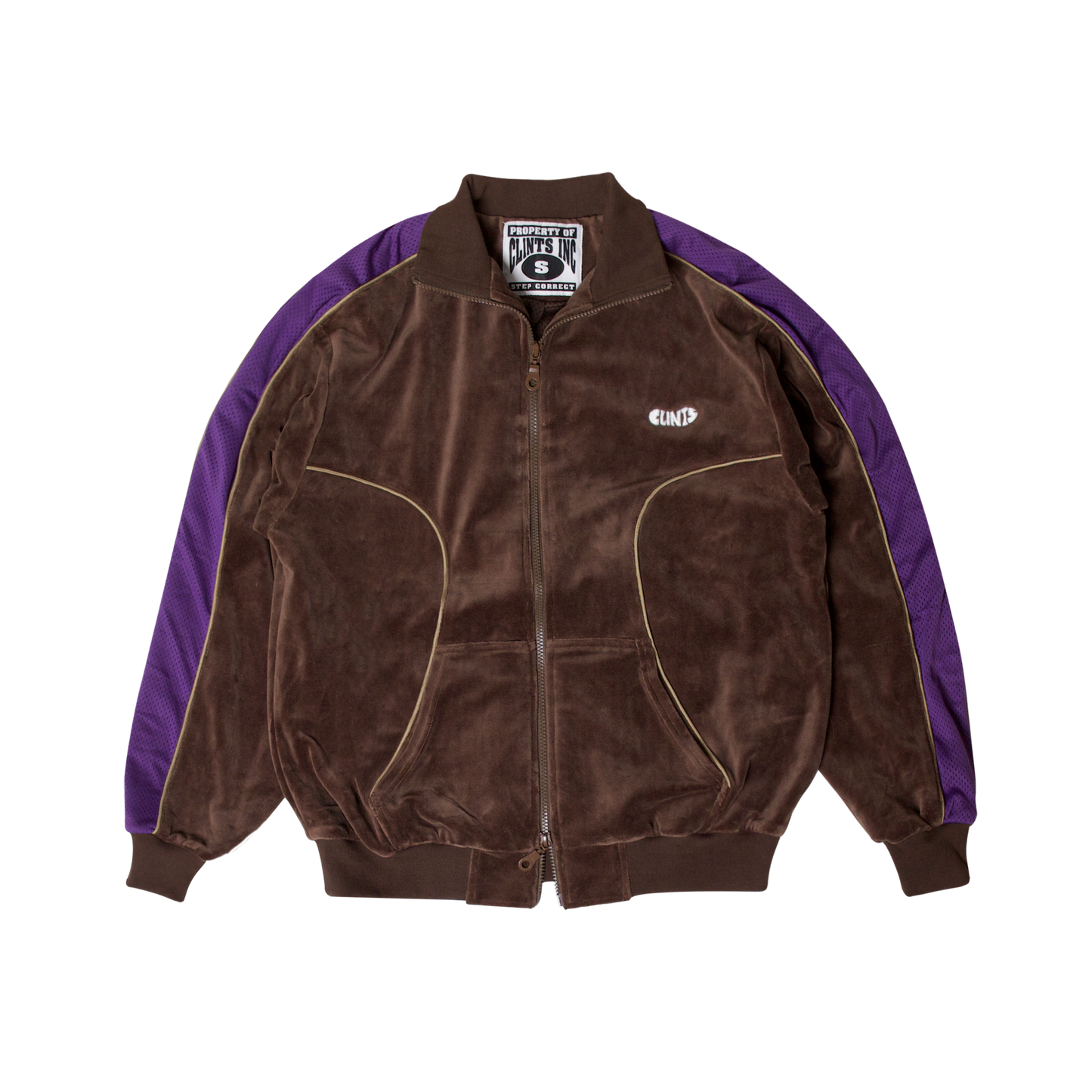 Velour track top - Brown/Purple