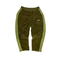 Velour track pant - Olive Green