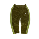 Velour track pant - Olive Green