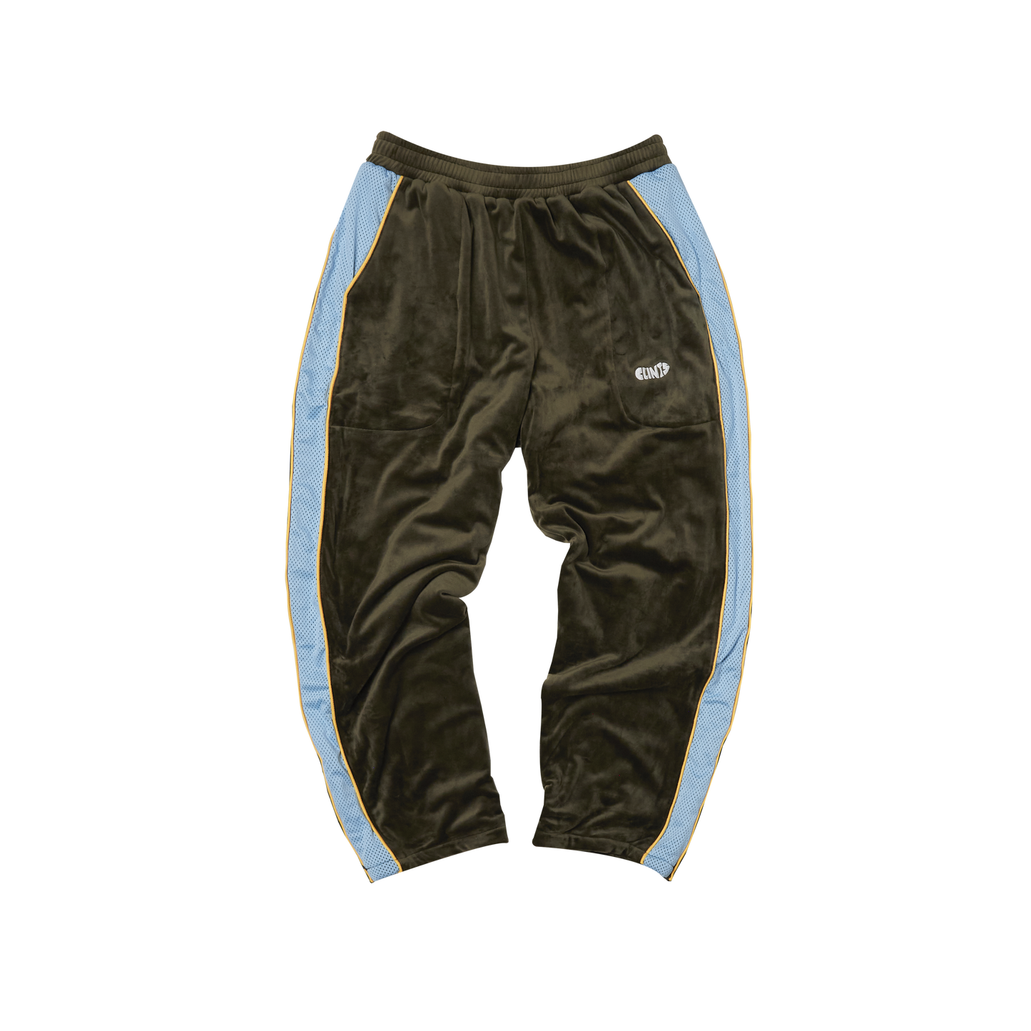 Velour track pant - Green/Blue
