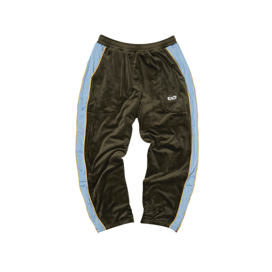 Velour track pant - Green/Blue