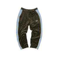 Velour track pant - Green/Blue
