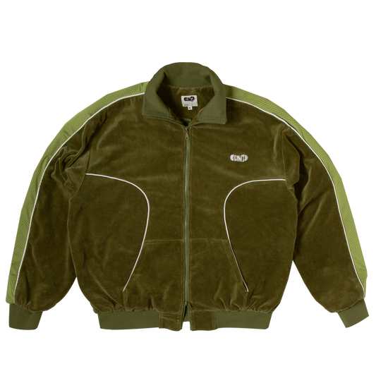 Velour track top - Olive Green
