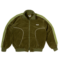 Velour track top - Olive Green