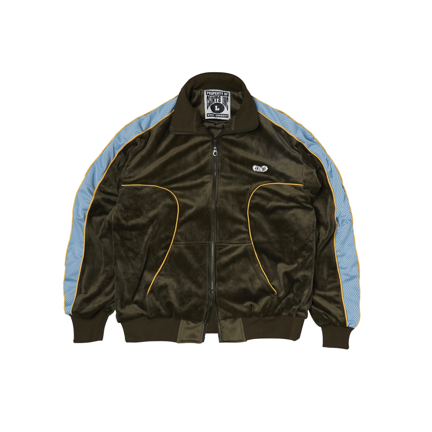 Velour Track Top - Green/Blue