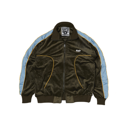 Velour Track Top - Green/Blue